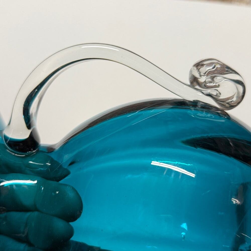 Blenko Teal Blue Glass Pitcher 2017 - Picture 5 of 5